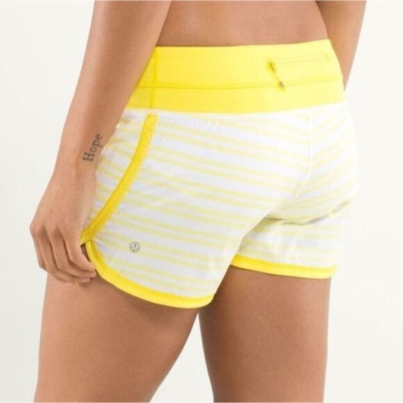 Lululemon Groovy Run Short Twin Stripe Sizzle Lightweight Tulip Hem Lined Small - Picture 13 of 13
